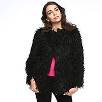 womens plus size casualdaily partycocktail simple fur coat solid round ...