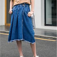 womens holiday midi skirts a line solid summer