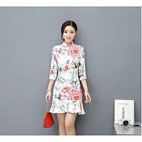 womens casualdaily simple a line bodycon dress floral stand above knee ...