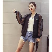 womens daily simple summer jacket solid round neck long sleeve regular ...