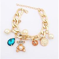 womens charm bracelet friendship fashion punk stretch alloy circle toy ...