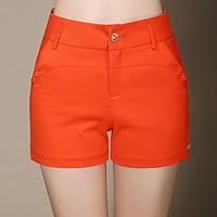 womens solid white black green orange shorts pants casual day simple