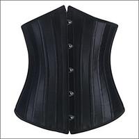 women underbust corset nightwear solid polyester satin spandex black w ...