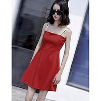 womens going out casualdaily sheath dress solid strap above knee sleev ...