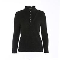 womens lace casualdaily simple fall shirt solid turtleneck long sleeve ...