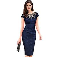 womens party club plus size vintage simple sheath dress floral patchwo ...