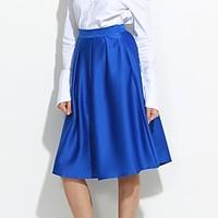Women\'s Casual/Daily Midi Skirts, Cute A Line Swing Solid All Seasons