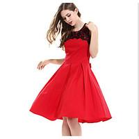 womens going out casualdaily simple a line dress solid round neck knee ...
