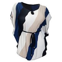 womens casualdaily simple summer t shirt solid color block round neck  ...