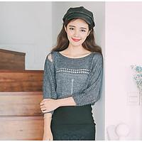 womens casualdaily regular cardigan solid round neck sleeve cotton sum ...