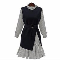 womens casualdaily simple spring summer blazer dress suits striped cre ...