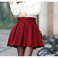 Women\'s High Rise Going out Mini Skirts A Line Solid Fall Winter
