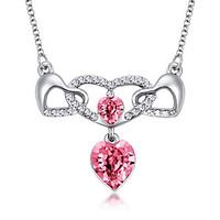 womens pendant necklaces crystal chrome love heart euramerican persona ...