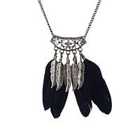 Women\'s Pendant Necklaces Feather Alloy Unique Design Tassel Jewelry For Party Daily Casual 1pc