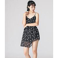 womens high rise micro elastic overalls pants sexy relaxed polka dot