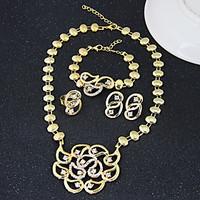 Women Vintage/Party/Work/Casual Alloy/Gemstone Crystal/Cubic Zirconia Necklace/Earrings/Bracelet/Ring Sets