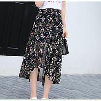 womens casualdaily midi skirts swing print summer