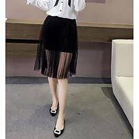 womens casualdaily midi skirts a line solid summer