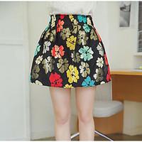 womens going out above knee skirts a line print summer