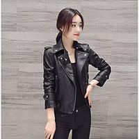womens daily casual sexy simple springfall jacket solid notch lapel lo ...