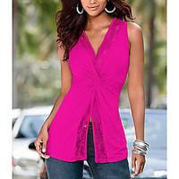 womens formal sexy tank top solid deep v sleeveless polyester