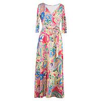 womens boho casualdaily street chic sheath dressprint v neck maxi long ...