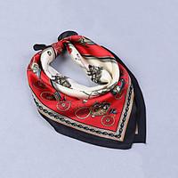 womens nylon silk scarf cute work casual square red gray print