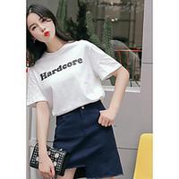 womens casualdaily simple summer t shirt letter round neck short sleev ...