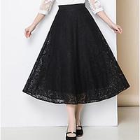 womens holiday midi skirts a line solid summer