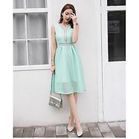 womens casualdaily party simple loose dress solid v neck maxi sleevele ...