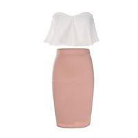 womens off the shoulder casualdaily formal sexy summer blouse skirt su ...