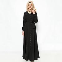 womens plus size vintage chiffon dress sleeve black gray green polyest ...