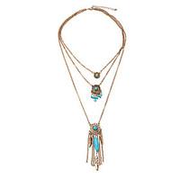 Women\'s Pendant Necklaces Wings / Feather Turquoise Alloy Unique Design Tassel Jewelry Party Daily Casual 1pc