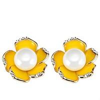 womens stud earrings bohemian arylic alloy flower jewelry party daily  ...