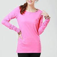womens casualdaily simple spring t shirt solid long sleeve blue pink b ...