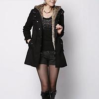 womens long padded coat simple plus size solid cotton polyester cotton ...