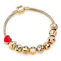 Women\'s Strand Bracelet Fashion Causal Charm Elgant Unqiue Cool Luxury DIY Bead Alloy Gold Plated Creative Emoji Expression Jewelry For Ladies Wedding