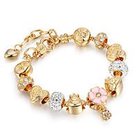 Women\'s Strand Bracelet Fashion Causal Charm Elgant Unqiue Cool Luxury DIY Bead Alloy Gold Plated Creative Lucky Clover Jewelry For Ladies Wedding