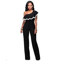 womens off the shoulderruffle straight jumpsuitscasualdaily club sexy  ...