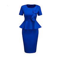 womens ruffle plus size going out work simple street chic slim falbala ...