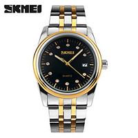 Women\'s Men\'s SKMEI Brand Luxury full stainless steel Watch Male Clock Quartz Watch Golden Wristwatch Quartz-Watch