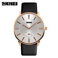 womens mens skmei leather sport quartz hours casual watch for men wate ...