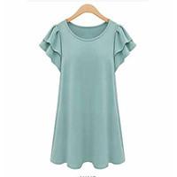 Women\'s Going out Casual/Daily Party Vintage Simple Street chic A Line Loose Shift Dress, Solid Round Neck Above Knee ½ Length SleeveSilk