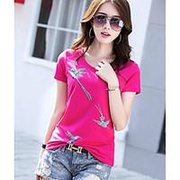 womens casualdaily simple t shirt solid print round neck short sleeve  ...