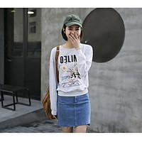 womens casualdaily going out cute sweatshirt print round neck strenchy ...