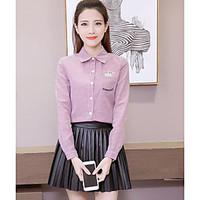 womens casualdaily simple spring summer shirt striped print shirt coll ...