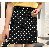 womens casualdaily above knee skirts a line polka dot summer