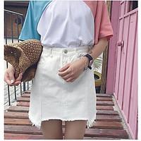 womens casualdaily above knee skirts a line solid summer