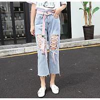 womens high rise micro elastic jeans pants simple straight denim solid