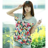 womens casualdaily simple t shirt print color block round neck short s ...